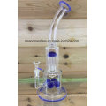 Wholesale High Quality Handblown USA Colored Glass Water Pipe Smoking Pipe with 4 Tyre Perc and Tree Perc